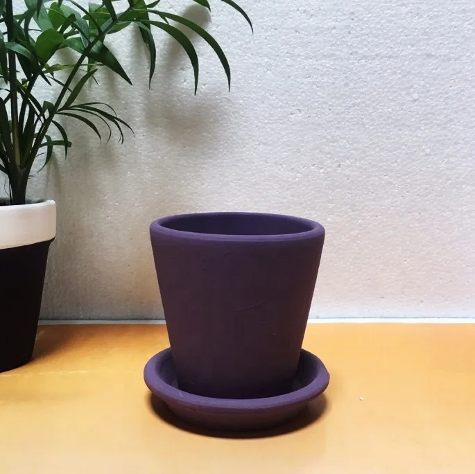 Creative Ceramic Cup Pottery Pot Terracotta Meaty Wholesale Red Used with Flower/green Plant Modern Desktop Powder Coated