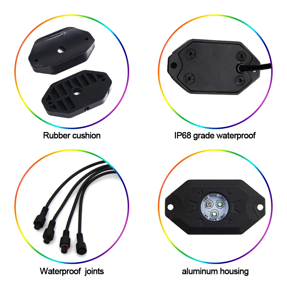 APP Controller 4 Pods 8 Pods RGB Led Rock Lights