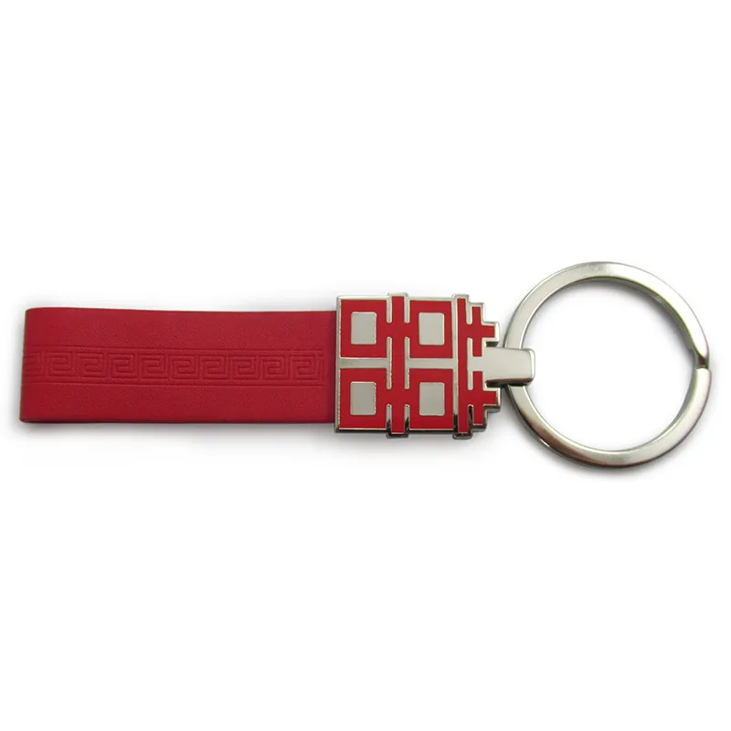 
Love gifts chinese wedding souvenir letter metal with leather keychain arts and crafts 