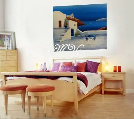 Excellent modern seascape oil painting hotel artwork ct-317 greece landscape painting