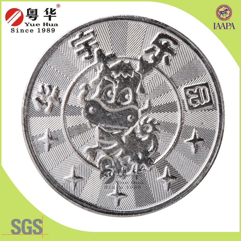 
Promotional silver brass token for amusement 