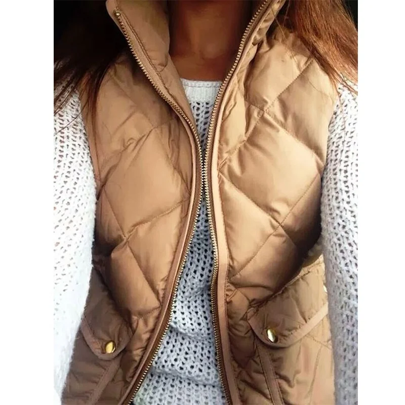 Fashion Spring Womens Excursion Quilted Down Stand Collar Vest