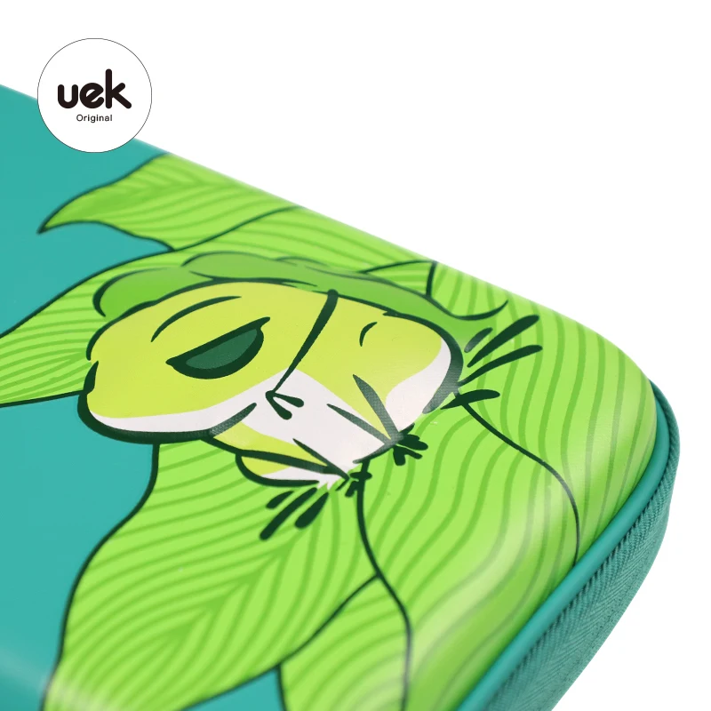 
UEK Kids Eva 3D Travel Frog pencil case for school children Stationery wholesale stationery kawaii 
