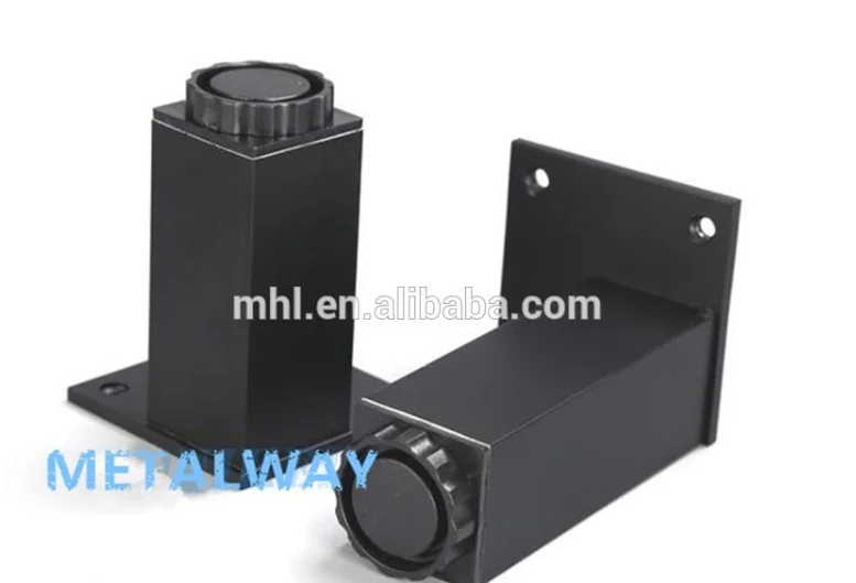 Регулируемые черно-белые квадратные трубки из алюминиевого сплава для нижней части шкафа, опорные ножки для дивана, кровати