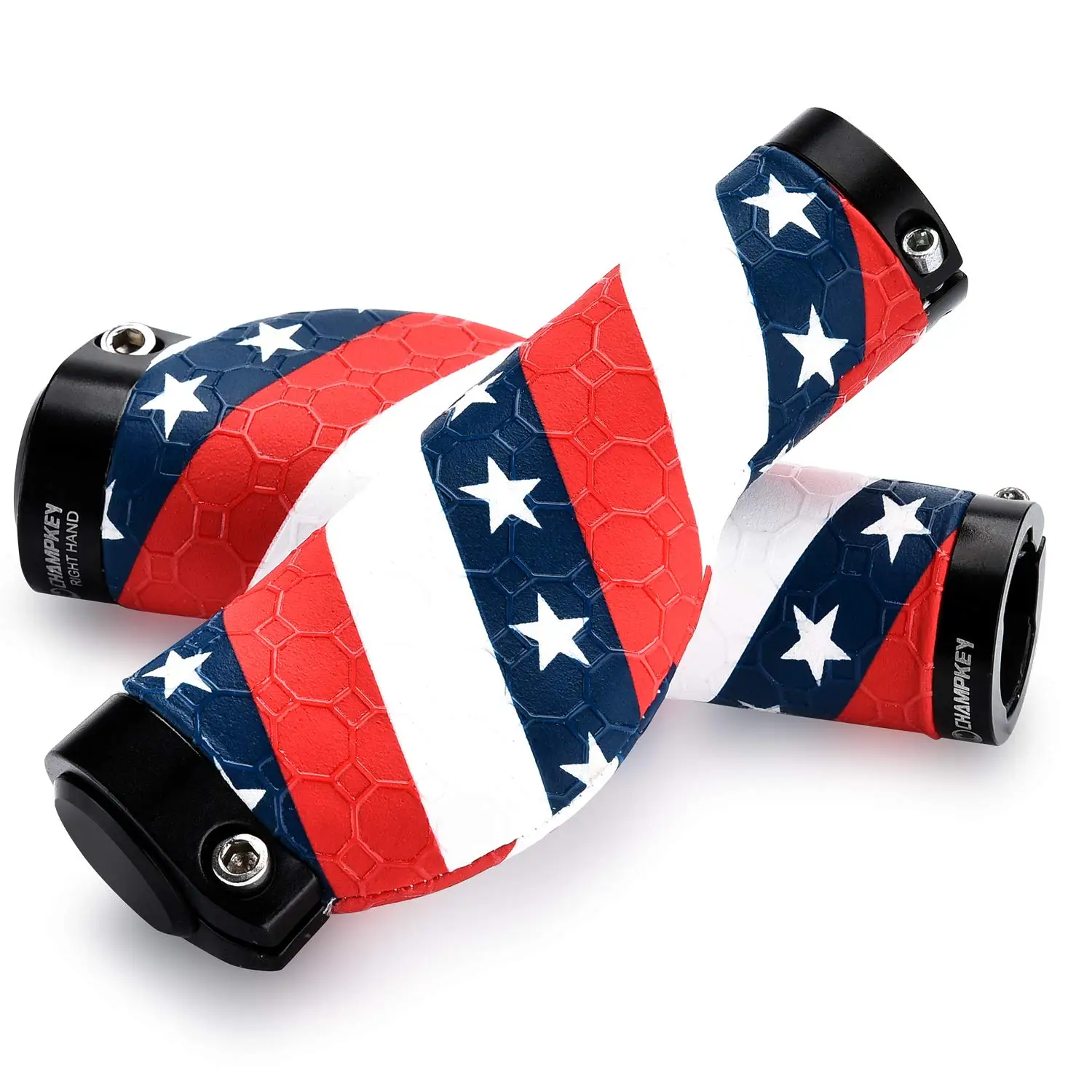 
New Champkey Road Mountain Bike Handlebar Grips Anti-Slip Silicone Textured Surface with Carbon Fiber Material 