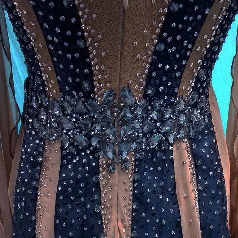 
Import fabric crystals performance ballroom dance wear adults waltz ballroom dance dress 