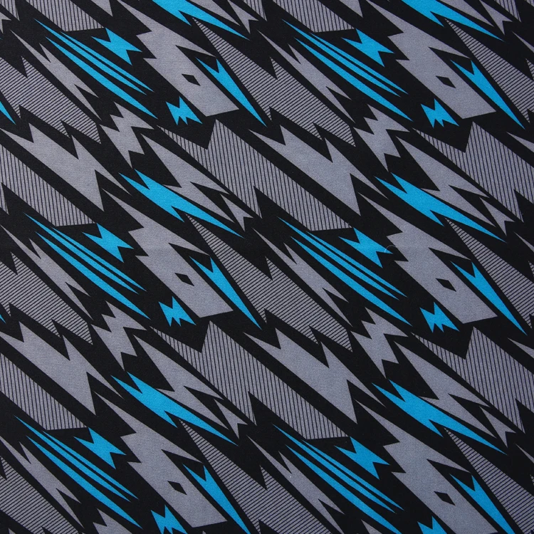 Stretch irregular pattern poly spandex digital printing breathable dry fit jersey fabric for garment