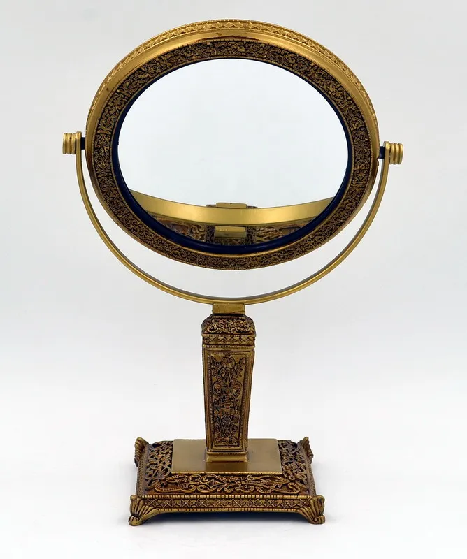 
New Resin Marble Desktop Fancy Decorative Makeup Mirror 