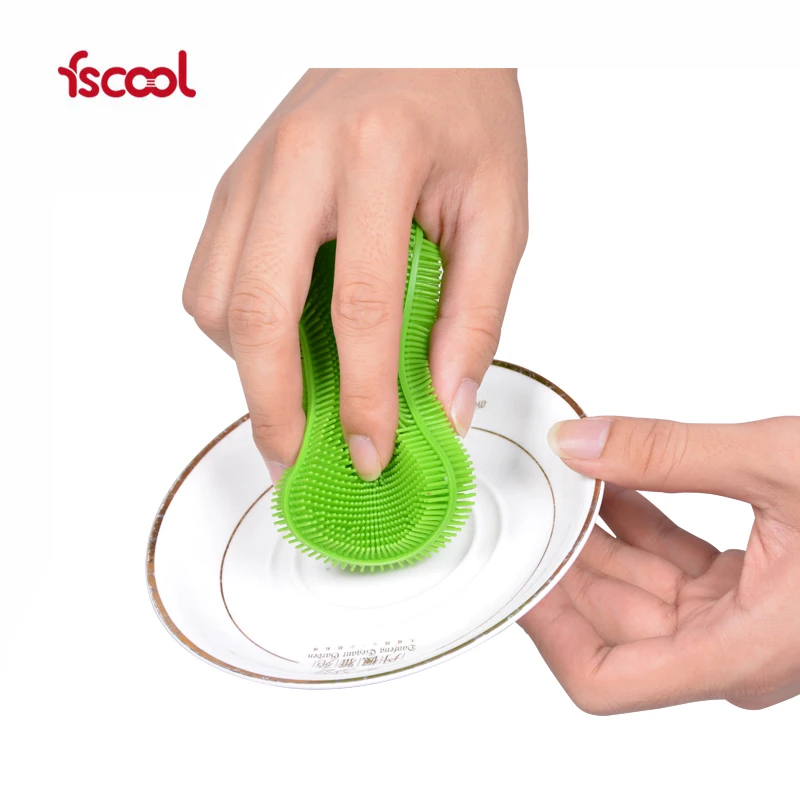 Factory scourcing pad scrubber Silicone Kitchen Cleaning washing tools Sponge Brush for dish bowl pot pan cup