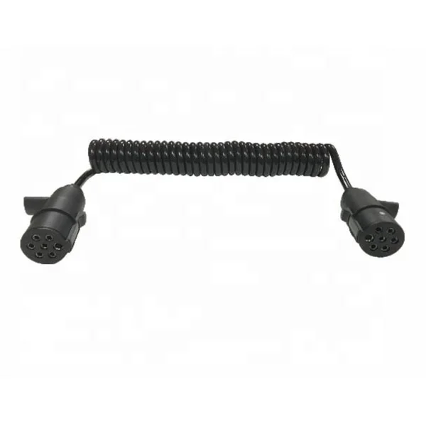 hot item 24v 7way pin to 7way pin plug  adapter european trailer connector set with spiral cable