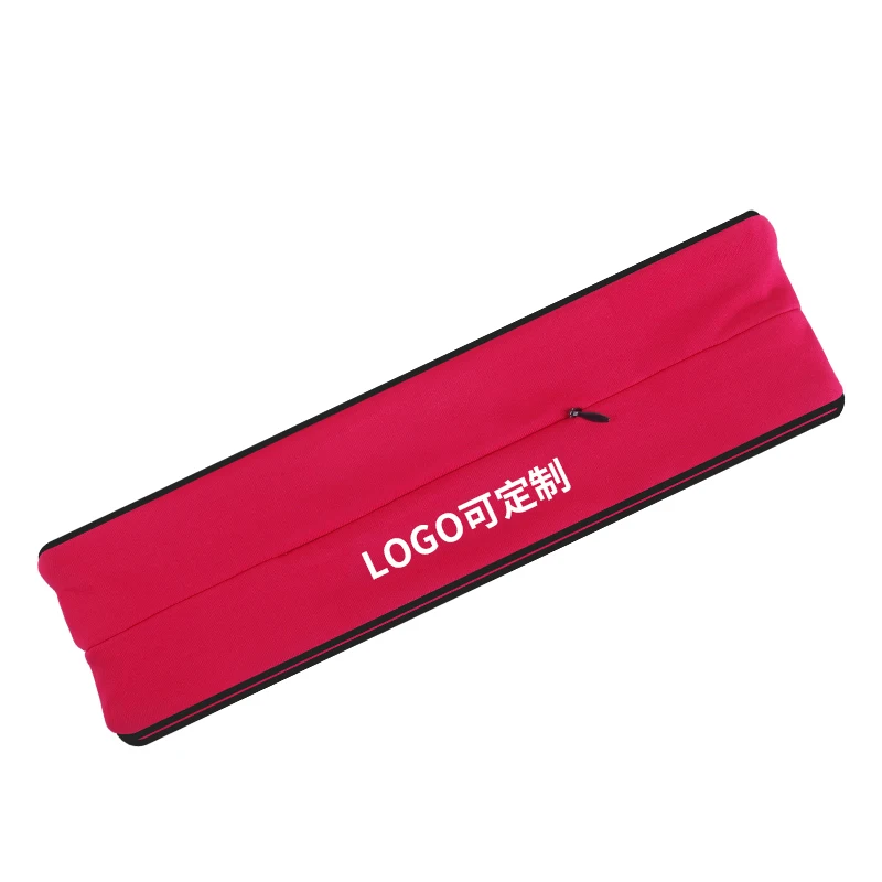 High quality chinlon material springy Sports running belt with zipper opening on the front