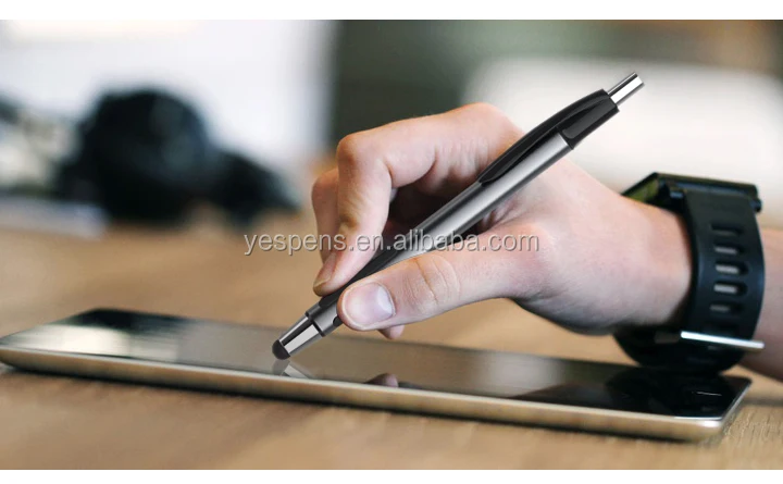 Wholesale custom logo ball pen metal stylus pen capacitive touch screen same side ballpoint pens with customize logo promotional