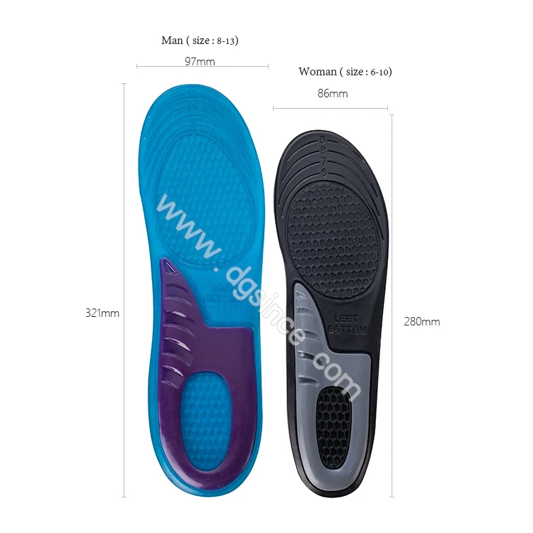 Gel Material and Insoles Type silicone insoles for shoes