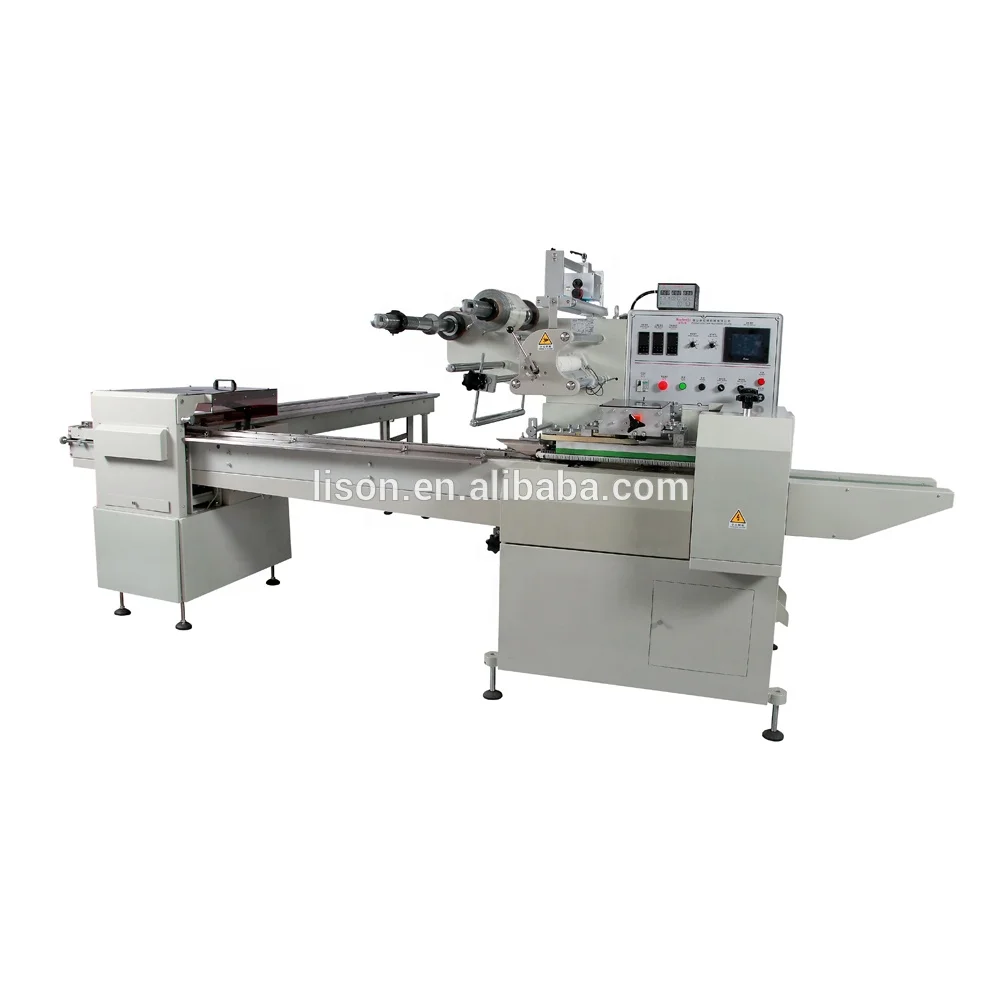 Automatic cream biscuit sandwiching machine with on-edge packaging machine