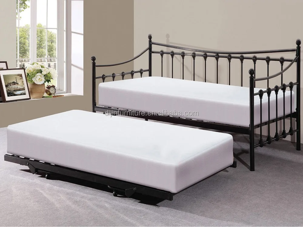 Memphis Pull Out Trundle Bed Black Metal Day Bed
