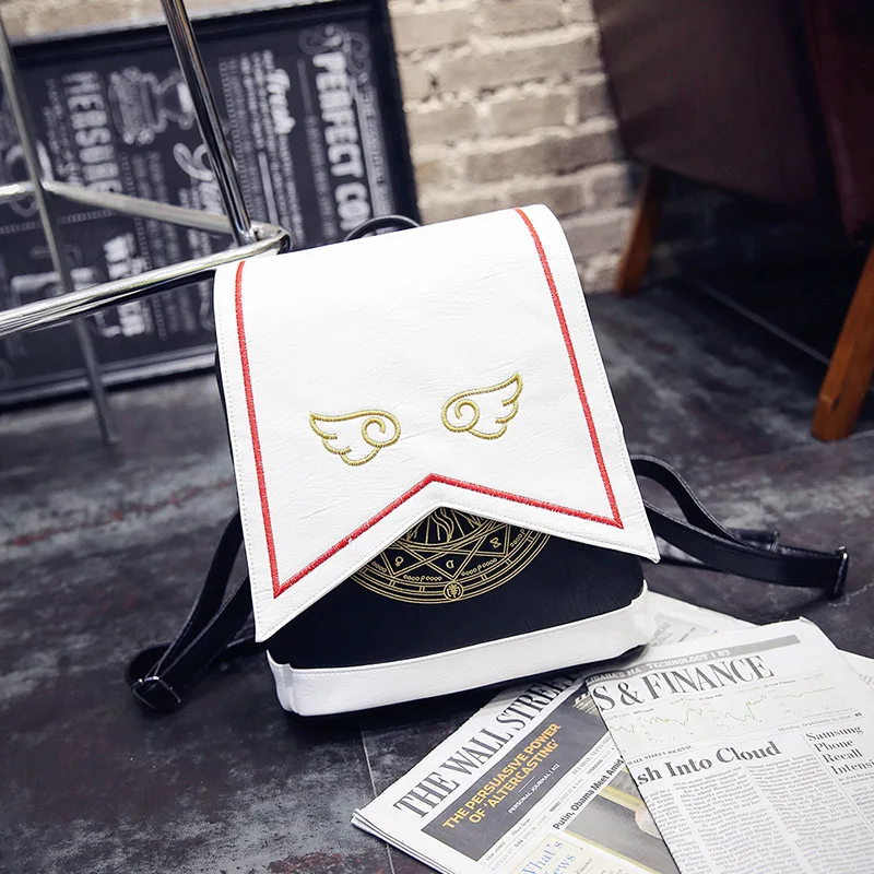 Anime Card Captor Sakura card captorUniform Wings Backpack