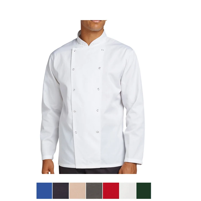 New design Long Sleeves Hotel Chef Jackets Uniform Double Breasted Restaurant White chief chef coats