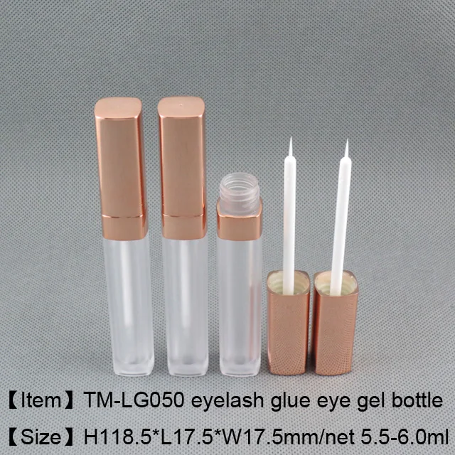 
Free shipping MOQ 500pcs TM-LG050E 5.5ml square shape plastic eyeliner bottle eyelash glue container bottle 