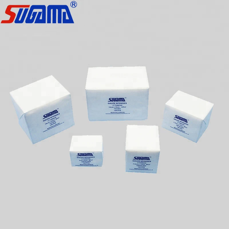 Non sterile white or green gauze swab/gauze mesh sponge