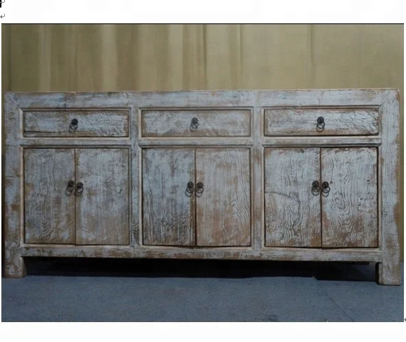 
Antique vintage rustic hand painted china Country furniture solid wood dining room sideboard 