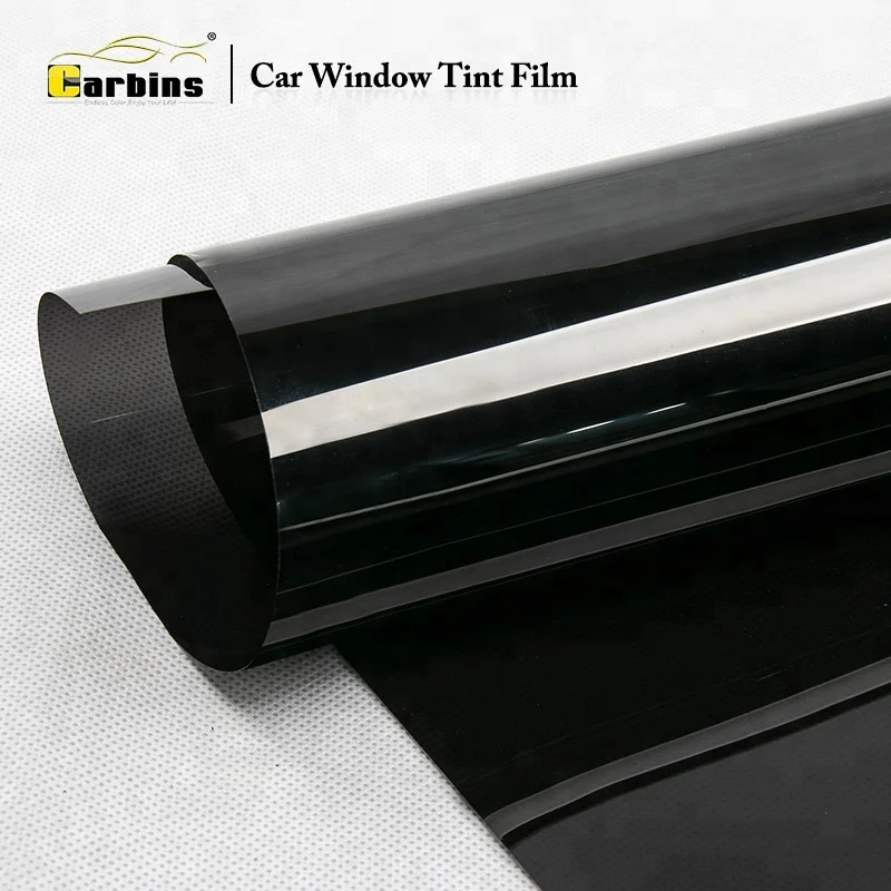 Sun Protection Self-adhesive Car Glass Window Side Rear Film Heat/UV Rejection Durable PET Foil  20% VLT Charcoal Black