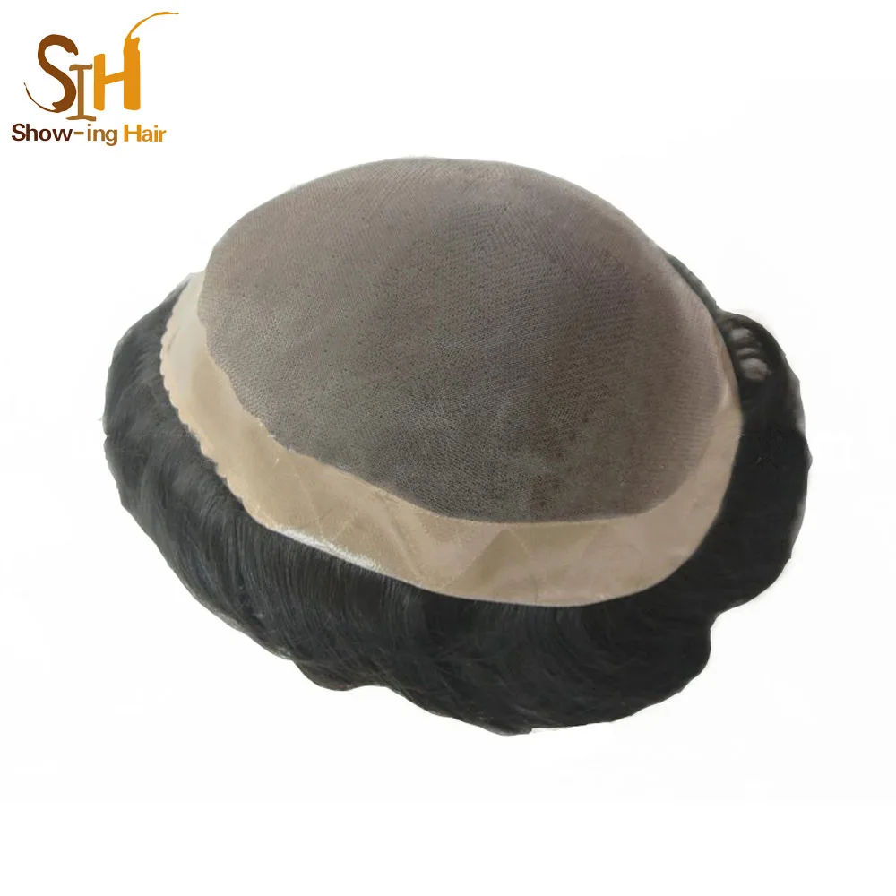 
Durable mono base human hair Men Toupee 