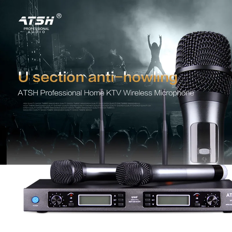 China factory wholesale stage ktv professional performance wireless microphone amplifier family karaoke microphone