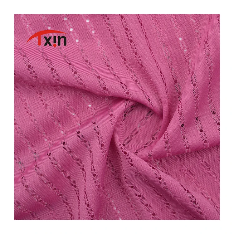 Rigid Wheat Ears Pattern Stripe Dry Fit Mesh Sportswear Fabric