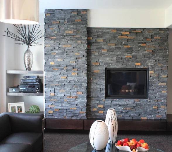 
Black slate Ledgestone Panel veneer Walling stein cheap price CZ-N18 