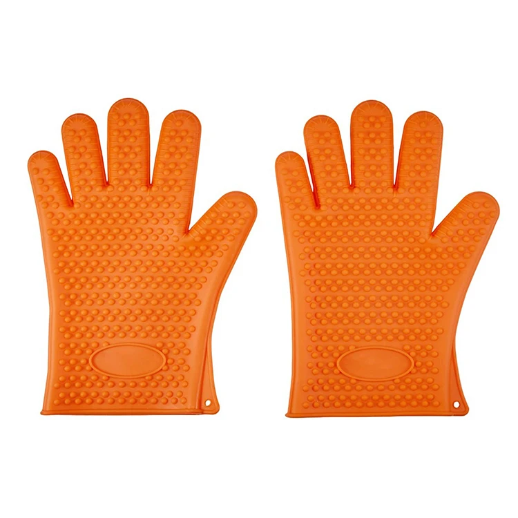 Non-Stick Waterproof Heated Resistant Kitchen BBQ grilling cooking glove Oven Mitts Silicone Gloves