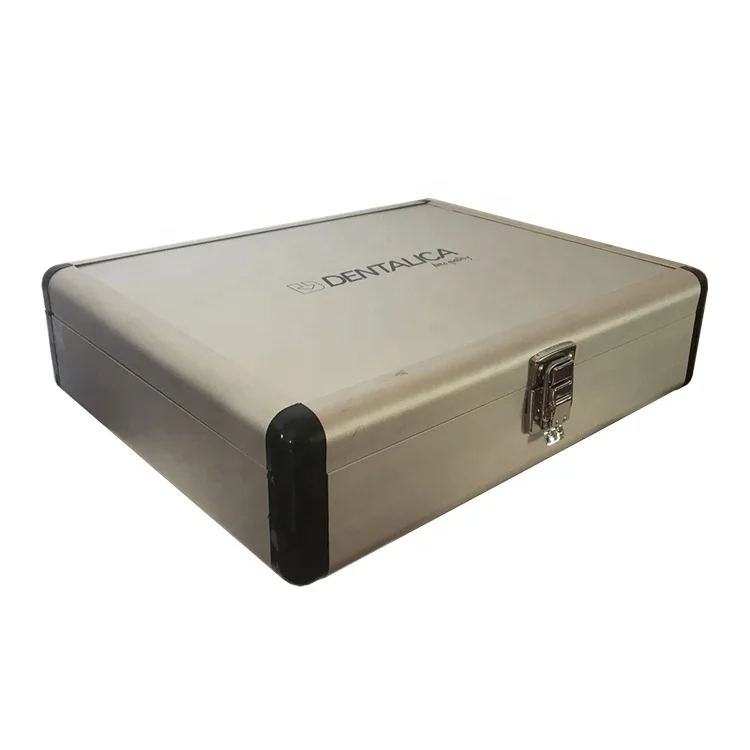 
Small aluminum metal briefcase with cut out foam insert for drills 