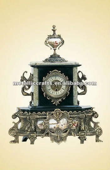 
Home Decoration 15 Days trophy -style Imitated from 19th Century French Antique Cast Bronze & Marble Desk Art Clock JGP22 