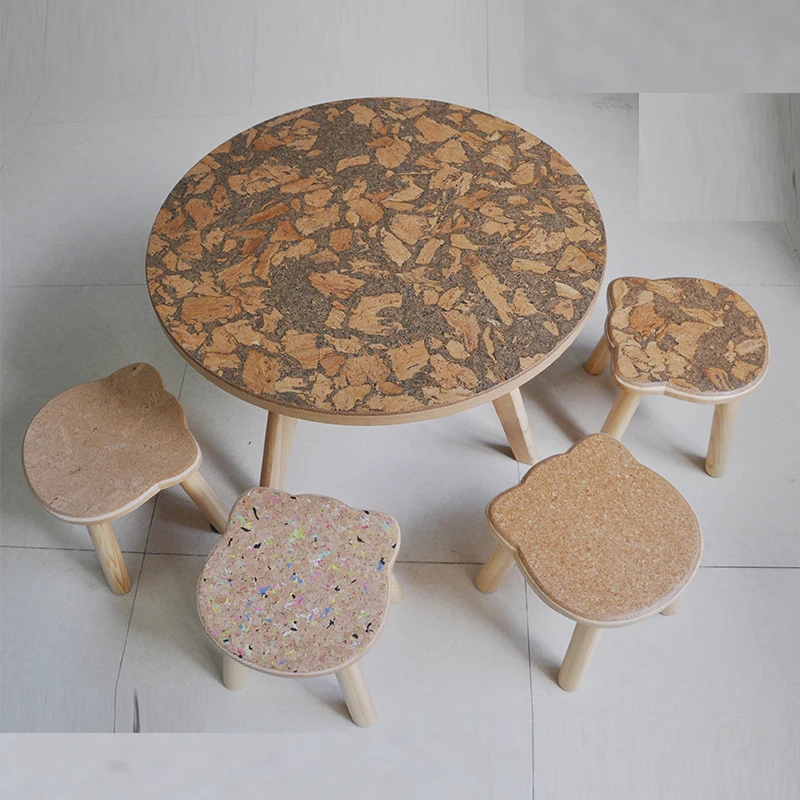 Lovely animal shape cork chair baby dining chair with  cork round dining table set in cork material