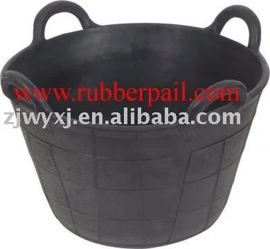recycled rubber buckets,construction container with four handles