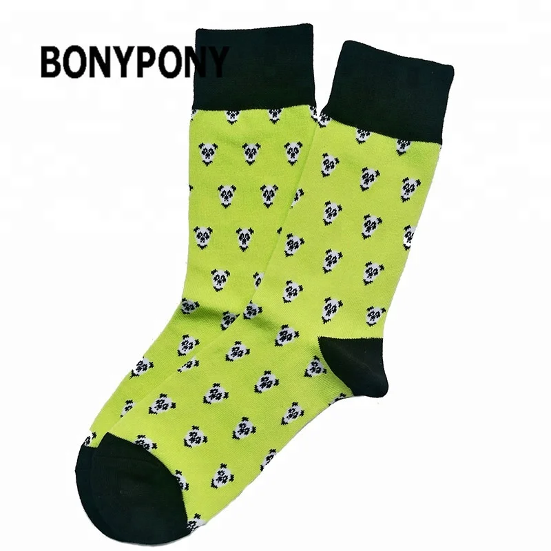bonypony wholesale retail custom high quality cotton colorful funny funky happy style midcalf crew socks for men