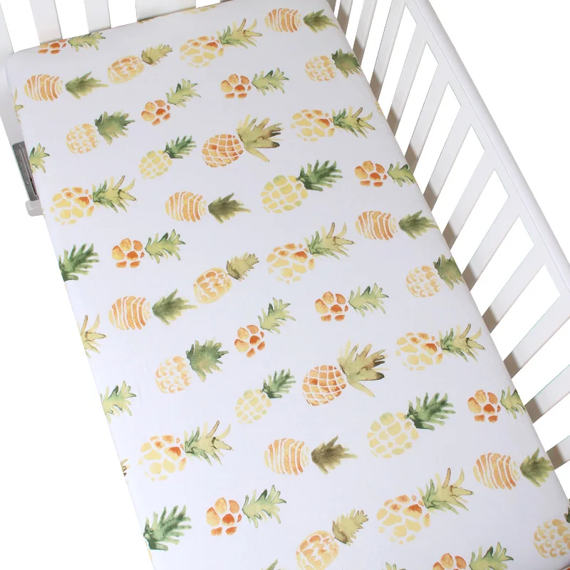 custom breathable newborn toddler bed nursery bedding crib organic fitted 100% cotton jersey baby cot sheet sets