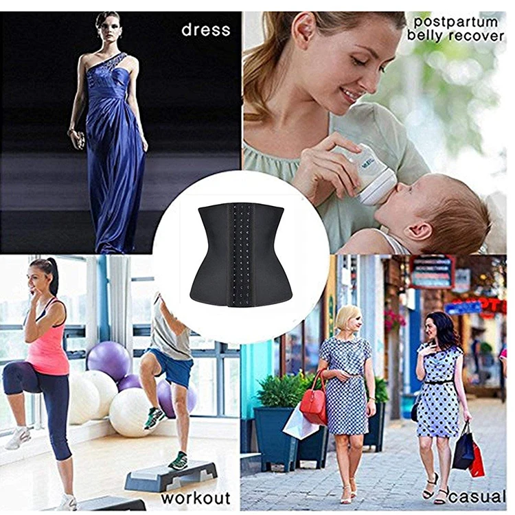 Popular Plus Size Waist Training Corset Latex Waist Cincher 9 Steel Boned Waist Trainer Belt private label with logo belt