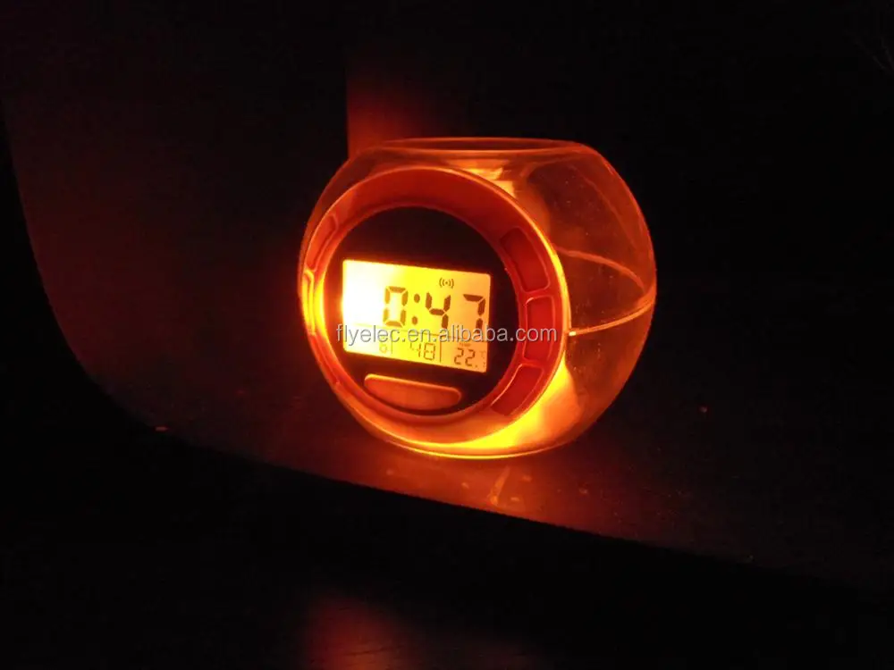 7 color Changing light Nature Sound Alarm Clock table desk  kids digital alarm clock
