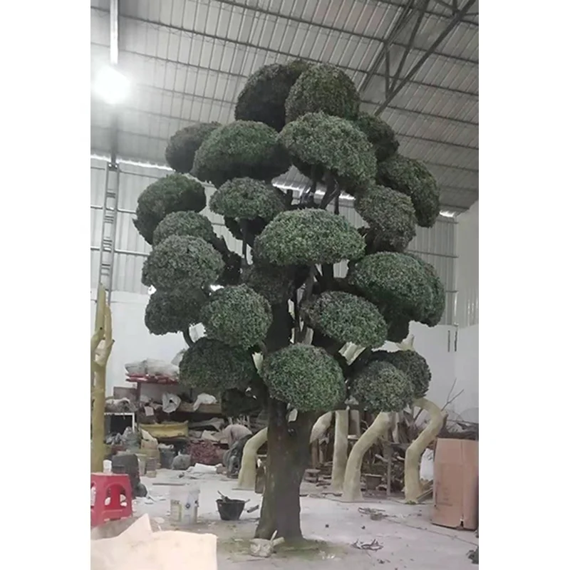 large evergreen decorative artificial podocarpus bonsai trees, 400cm height black pine tree for sale, wooden pine tree