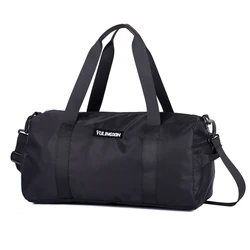 High quality customized private label luxury cylinder shaped zip lock clothes travelling yoga duffle gym bag with lock