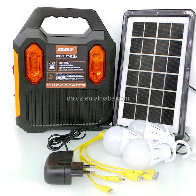 AT-9028B DAT  solar charging  lighting system kits   with MP3 and  radio function solar led lighting kits for africa market