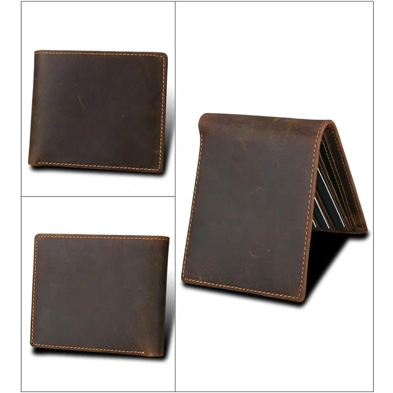 Genuine Leather Men Wallet RFID Blocking Design Monederos Male Purse High Quality Card Holder Wallet Gift For Men