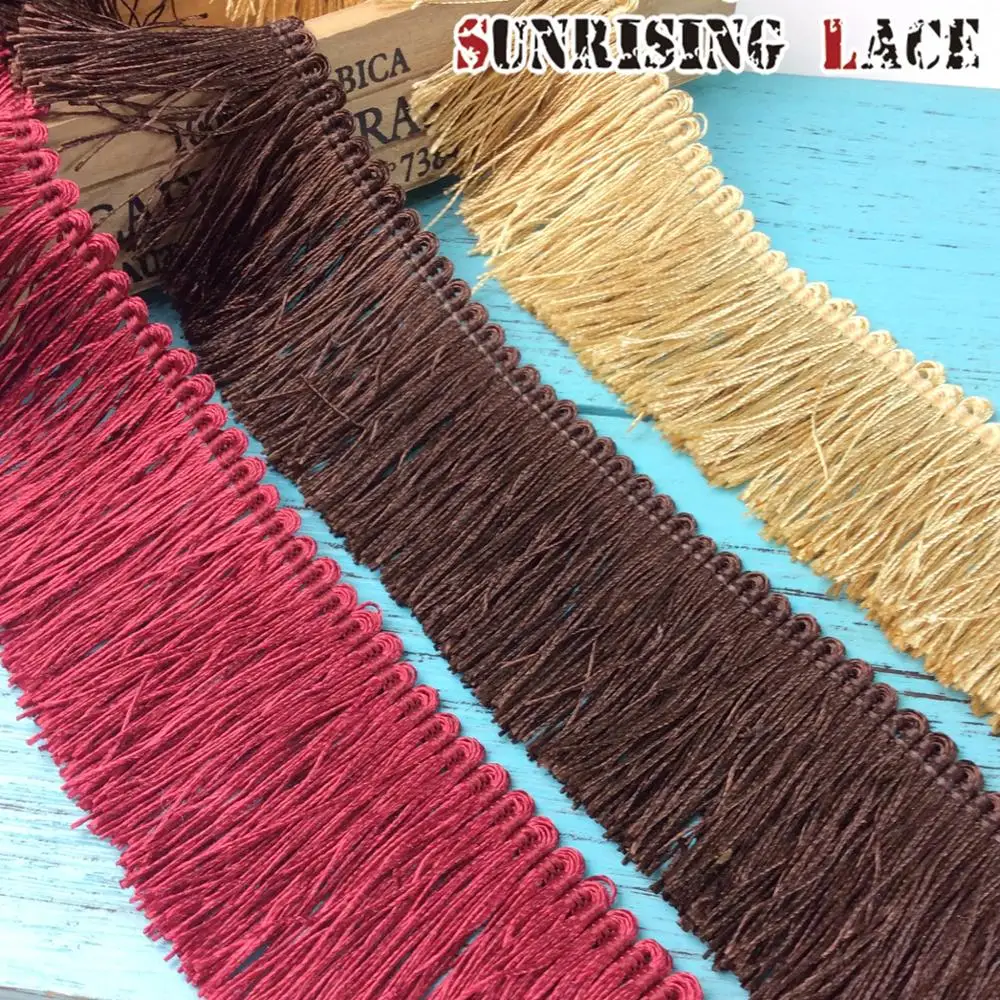 Long Rayon Silk Fabric Cut Trim Lace Chainette Fringe