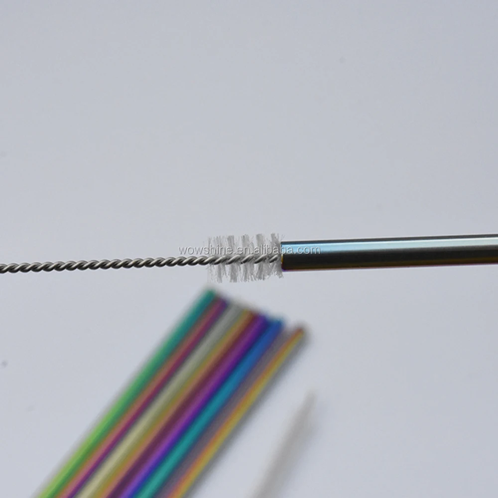 
colorful stainless steel drinking straws 6mm*267mm thickness 0.55mm 