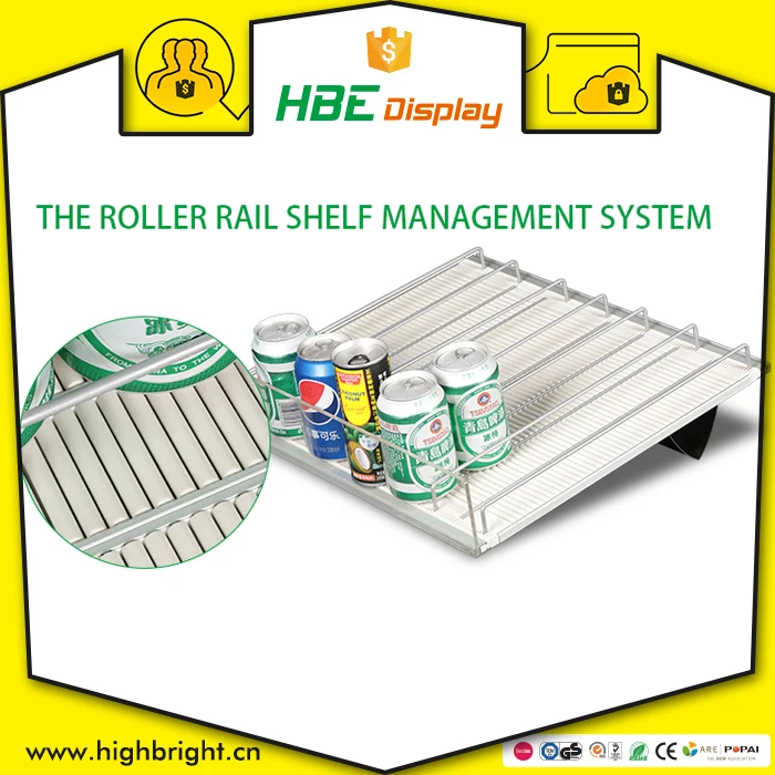 Soft Drink Bottle Supermarket Shelf Pusher System