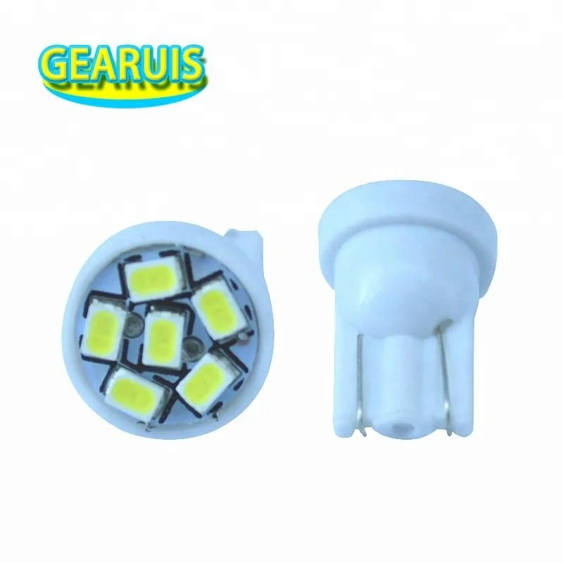 W5W T10 6 SMD 1206 LED 6SMD 3020 6LED 194 168 501 LED white blue yellow green DC 12V Dashboard lights Car Interior lights 12V