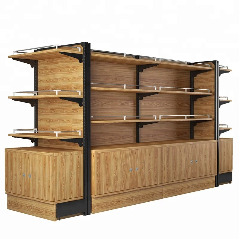 wooden pharmacy display rack & display shelf