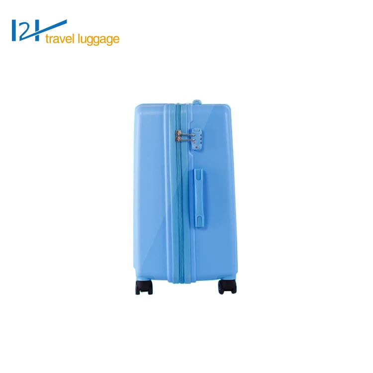 PP material blue sky travel luggage with wheels 360 removeable