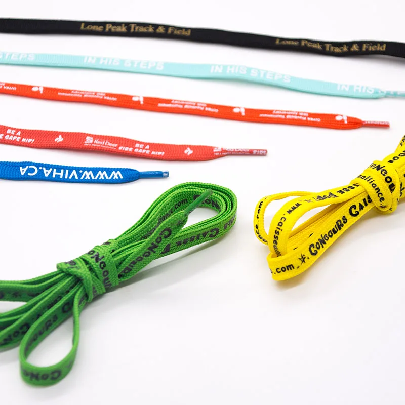 Different tips Colorful Custom Wholesale Flat Shoe Laces for Sneakers with logo