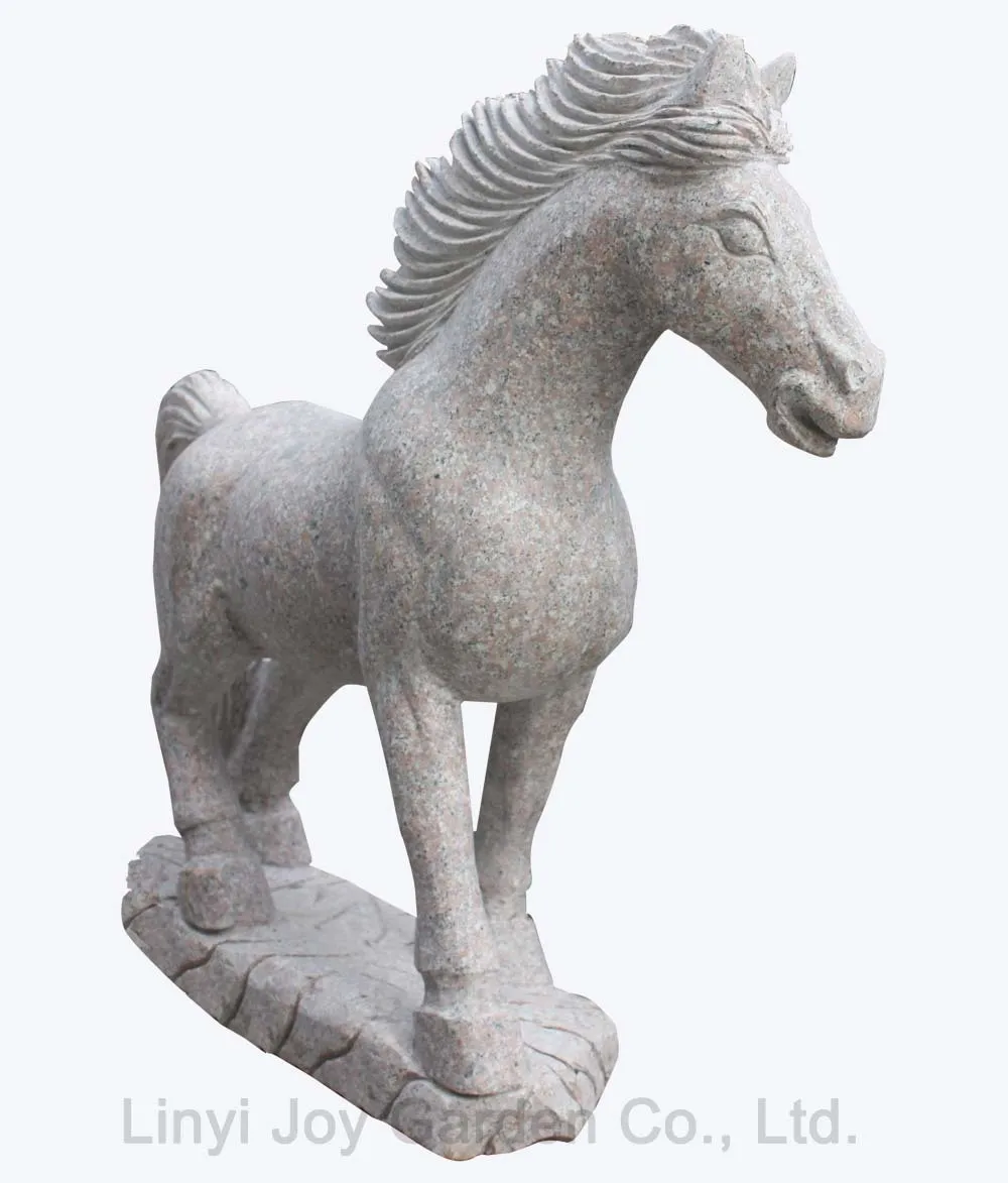 Garden Decorative Pink Granite Small Animal Life Size Horse Stone Outdoor Statues